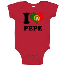 Pepe Portugal Df I Love Heart Football Soccer World Cup Baby One Piece Pepe Portugal Df I Love Heart Football Soccer World Cup Baby One Piece
