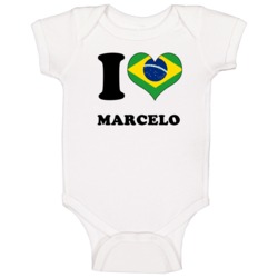 Marcelo Brazil Df I Love Baby One Piece Bodysuit Football Soccer World Marcelo Brazil Df I Love Baby One Piece Bodysuit Football Soccer World
