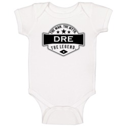 Dre Man Myth Legend Trendy Logo Label Style Cool Name Baby One Piece Dre Man Myth Legend Trendy Logo Label Style Cool Name Baby One Piece