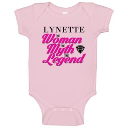 Lynette The Woman Myth Legend Custom Name Baby One Piece Lynette The Woman Myth Legend Custom Name Baby One Piece