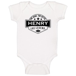 Henry Man Myth Legend Trendy Logo Label Style Cool Name Baby One Piece Henry Man Myth Legend Trendy Logo Label Style Cool Name Baby One Piece