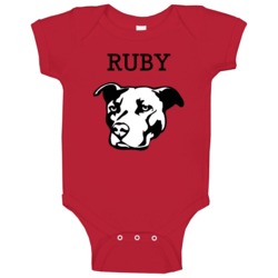 Ruby Pitbull Big Head Pet Best Friend Lover Baby One Piece Ruby Pitbull Big Head Pet Best Friend Lover Baby One Piece