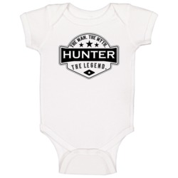 Hunter Man Myth Legend Trendy Logo Label Style Cool Name Baby One Piec Hunter Man Myth Legend Trendy Logo Label Style Cool Name Baby One Piec