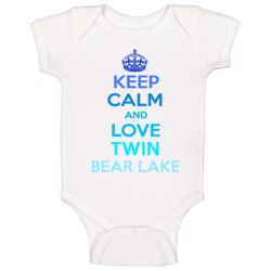 Keep Calm And Love Twin Bear Lake Wisconsin Baby One Piece Keep Calm And Love Twin Bear Lake Wisconsin Baby One Piece