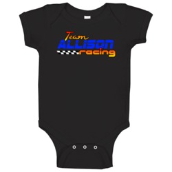 Allison Team Racing Personalized Racing Cool Baby One Piece Allison Team Racing Personalized Racing Cool Baby One Piece