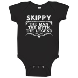 Skippy Man Myth Legend Vintage Grunge Style Cool Name Baby One Piece Skippy Man Myth Legend Vintage Grunge Style Cool Name Baby One Piece