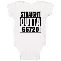 Straight Outta 66720 Chanute Kansas Compton Parody Baby One Piece Straight Outta 66720 Chanute Kansas Compton Parody Baby One Piece