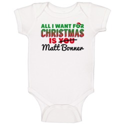 Matt Bonner All I Want For Christmas Toronto Basketball Baby One Piece Matt Bonner All I Want For Christmas Toronto Basketball Baby One Piece