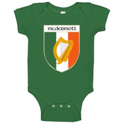 Mcdermott Irish Surname Ireland Crest Pride Baby One Piece Mcdermott Irish Surname Ireland Crest Pride Baby One Piece