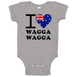 I Love Wagga Wagga Australia Heart Flag Cool Baby One Piece I Love Wagga Wagga Australia Heart Flag Cool Baby One Piece