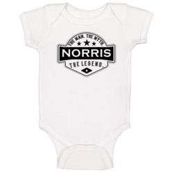 Norris Man Myth Legend Trendy Logo Label Style Cool Name Baby One Piec Norris Man Myth Legend Trendy Logo Label Style Cool Name Baby One Piec