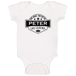 Peter Man Myth Legend Trendy Logo Label Style Cool Name Baby One Piece Peter Man Myth Legend Trendy Logo Label Style Cool Name Baby One Piece