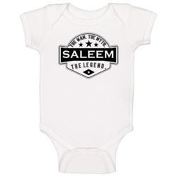 Saleem Man Myth Legend Trendy Logo Label Style Cool Name Baby One Piec Saleem Man Myth Legend Trendy Logo Label Style Cool Name Baby One Piec
