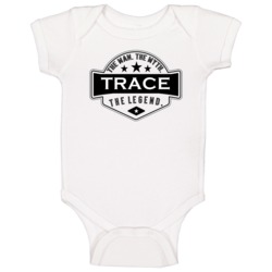 Trace Man Myth Legend Trendy Logo Label Style Cool Name Baby One Piece Trace Man Myth Legend Trendy Logo Label Style Cool Name Baby One Piece