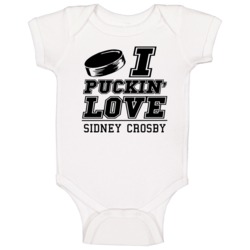 I Puckin Love Sidney Crosby Pittsburgh Hockey Baby One Piece I Puckin Love Sidney Crosby Pittsburgh Hockey Baby One Piece