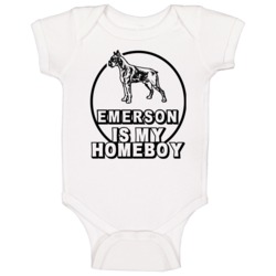 Emerson Boxer Is My Homeboy Lover Pet Baby One Piece Emerson Boxer Is My Homeboy Lover Pet Baby One Piece