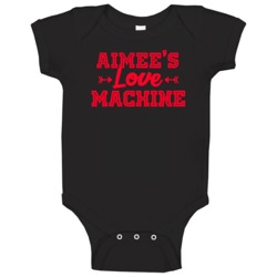 Aimee Love Machine Funny First Name Valentine Gift Baby One Piece Aimee Love Machine Funny First Name Valentine Gift Baby One Piece