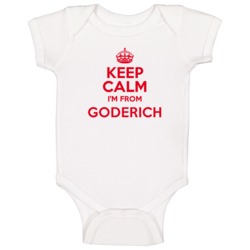 Keep Calm I'm From Goderich Ontario Funny City Baby One Piece Keep Calm I'm From Goderich Ontario Funny City Baby One Piece