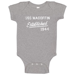 Uss Magoffin Established 1944 Us Navy Grunge Baby One Piece Uss Magoffin Established 1944 Us Navy Grunge Baby One Piece