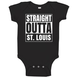 Straight Outta St Louis Michigan City Parody Baby One Piece Straight Outta St Louis Michigan City Parody Baby One Piece
