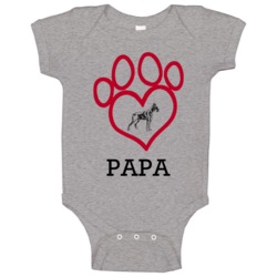 Papa Boxer Heart Love Best Friend Heart Baby One Piece