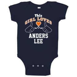This Girl Loves Anders Lee New York Hockey Fan Sports Baby One Piece This Girl Loves Anders Lee New York Hockey Fan Sports Baby One Piece