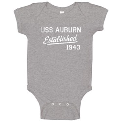 Uss Auburn Established 1943 Us Navy Grunge Baby One Piece Uss Auburn Established 1943 Us Navy Grunge Baby One Piece