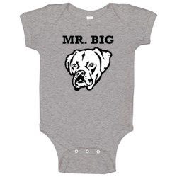 Mr Big Boxer Big Head Pet Best Friend  Lover Baby One Piece