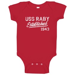 Uss Raby Established 1943 Us Navy Grunge Baby One Piece Uss Raby Established 1943 Us Navy Grunge Baby One Piece