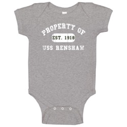 Property Of Uss Renshaw Established 1918 Us Navy Baby One Piece Property Of Uss Renshaw Established 1918 Us Navy Baby One Piece