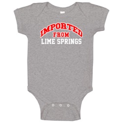 Imported From Lime Springs Iowa Sports Team Trade Baby One Piece Imported From Lime Springs Iowa Sports Team Trade Baby One Piece