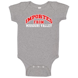Imported From Missouri Valley Iowa Sports Team Trade Baby One Piece Imported From Missouri Valley Iowa Sports Team Trade Baby One Piece