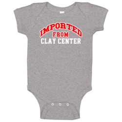 Imported From Clay Center Kansas Sports Team Trade Baby One Piece Imported From Clay Center Kansas Sports Team Trade Baby One Piece