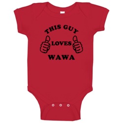 This Guy Loves Wawa Ontario Funny City Baby One Piece This Guy Loves Wawa Ontario Funny City Baby One Piece