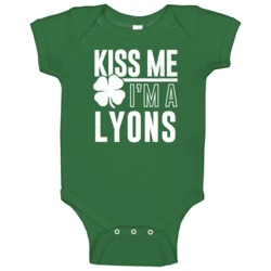 Lyons Kiss Me Im Irish Parody Custom Last Name St Patricks Day Baby On Lyons Kiss Me Im Irish Parody Custom Last Name St Patricks Day Baby On