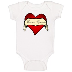 Furnace Operator Heart Tattoo Occupation Baby One Piece Furnace Operator Heart Tattoo Occupation Baby One Piece