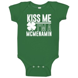 Mcmenamin Kiss Me Im Irish Parody Custom Last Name St Patricks Day Bab Mcmenamin Kiss Me Im Irish Parody Custom Last Name St Patricks Day Bab