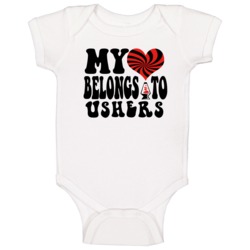 My Heart Belongs To Ushers Occupation Baby One Piece My Heart Belongs To Ushers Occupation Baby One Piece
