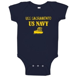 Uss Sacramento Us Navy Ship Crew Baby One Piece
