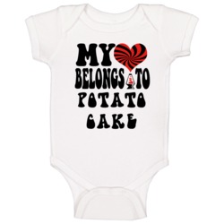 My Heart Belongs To Potato Cake Favorite Food Retro Baby One Piece My Heart Belongs To Potato Cake Favorite Food Retro Baby One Piece