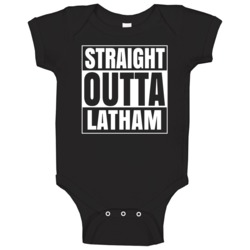 Straight Outta Latham New York City Parody Baby One Piece Straight Outta Latham New York City Parody Baby One Piece