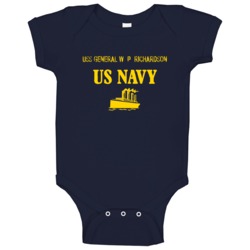 Uss General W P Richardson Us Navy Ship Crew Baby One Piece Uss General W P Richardson Us Navy Ship Crew Baby One Piece