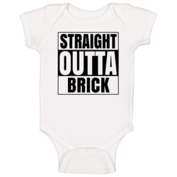 Straight Outta Brick New Jersey City Compton Parody Baby One Piece Straight Outta Brick New Jersey City Compton Parody Baby One Piece