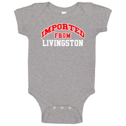 Imported From Livingston New Jersey Sports Team Trade Baby One Piece Imported From Livingston New Jersey Sports Team Trade Baby One Piece