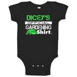 Dicey's Official Gardening Shirt Cool Personalized Name Baby One Piece Dicey's Official Gardening Shirt Cool Personalized Name Baby One Piece