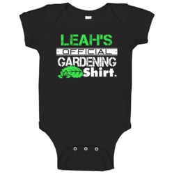 Leah's Official Gardening Shirt Cool Personalized Name Baby One Piece Leah's Official Gardening Shirt Cool Personalized Name Baby One Piece