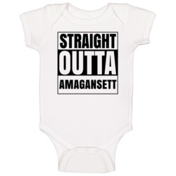 Straight Outta Amagansett New York City Compton Parody Baby One Piece Straight Outta Amagansett New York City Compton Parody Baby One Piece