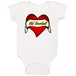 Old Overholt Heart Tattoo Drinking Cool Party Baby One Piece Old Overholt Heart Tattoo Drinking Cool Party Baby One Piece
