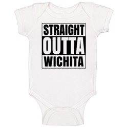 Straight Outta Wichita Kansas City Compton Parody Baby One Piece Straight Outta Wichita Kansas City Compton Parody Baby One Piece