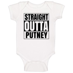 Straight Outta Putney Vermont City Compton Parody Baby One Piece